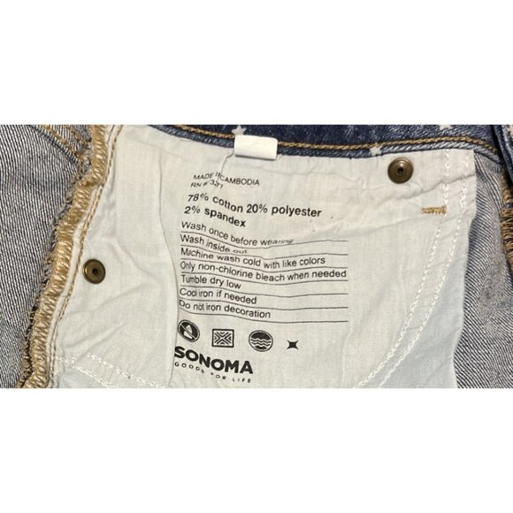Womens Size 14 Sonoma Jean White Stars Blue Denim Shorts Mid Rise Stretch Preown - Picture 11 of 11